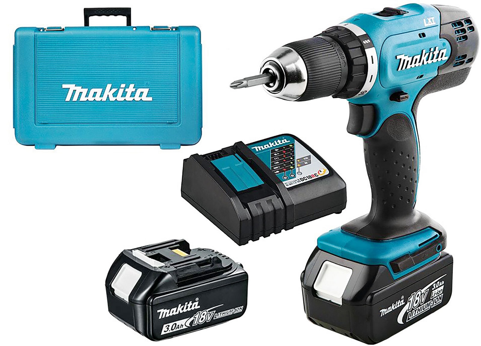 Makita 2-Gang Akkuschrauber Kunststoff blau/schwarz