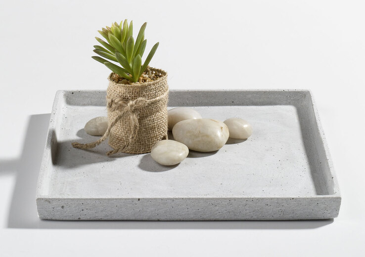Dekoplatte quadratisch 2 x 20 x 20 cm Kunststoff grau