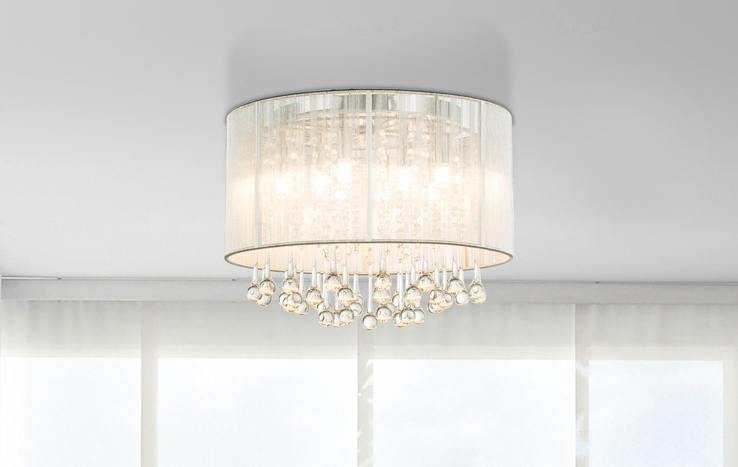 GLOBO LED Retrofit Deckenlampe SIERRA 40 cm chromfarbig /Kristallglas