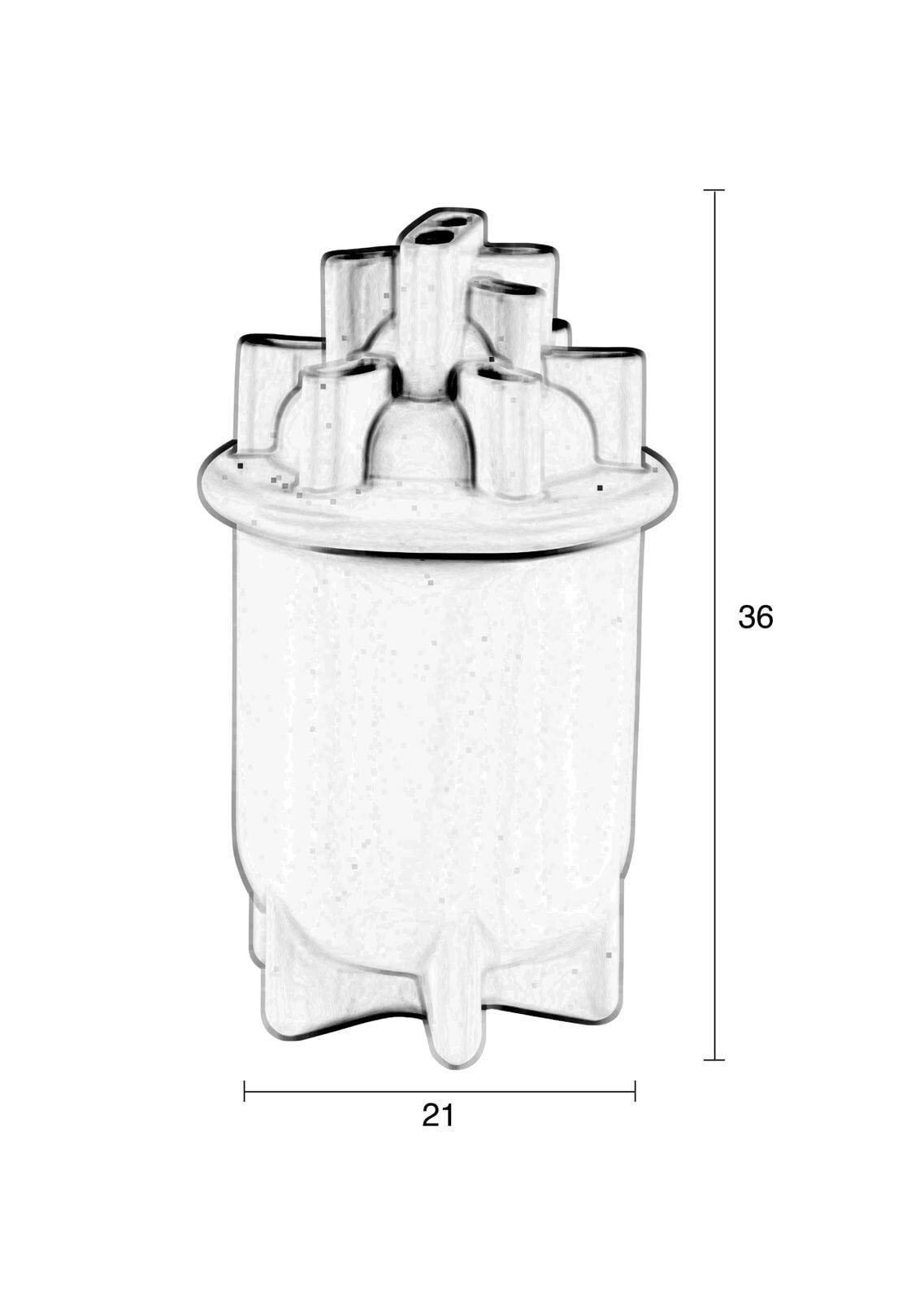 zuiver Vase BASSIN BIG 36 cm weiß