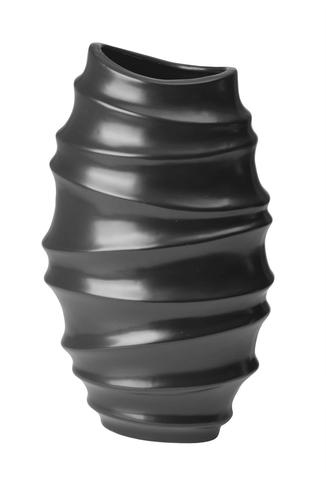 casaNOVA Vase 35,5 cm schwarz matt