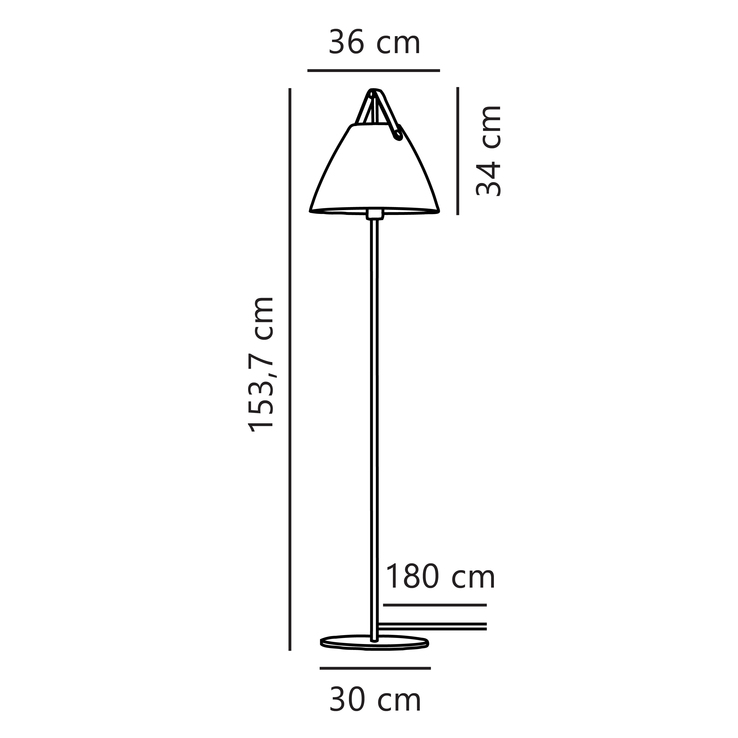 Nordlux Retrofit Stehlampe STRAP 36 cm weiß