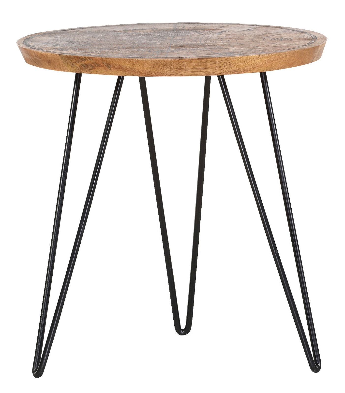 INTERhome Beistelltisch rund OAKLAND 48 cm Mangoholz massiv natur