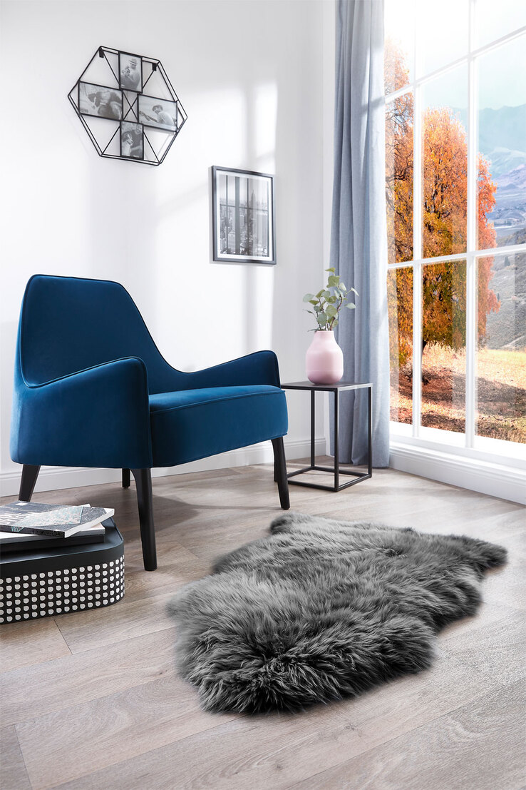 Schaffell UNIKAT OAKLAND I 60 x 85 cm schwarz
