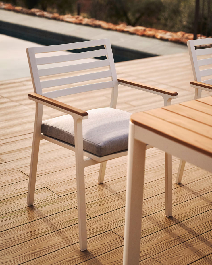 Kave Home Stapelstuhl Garten BONA 4er Set weiß