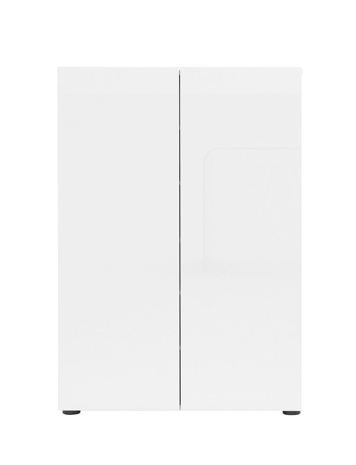 CASAVANTI Schuhschrank VERONA 80 x 115 cm Weiß Lack Dekor