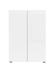 CASAVANTI Schuhschrank VERONA 80 x 115 cm Weiß Lack Dekor