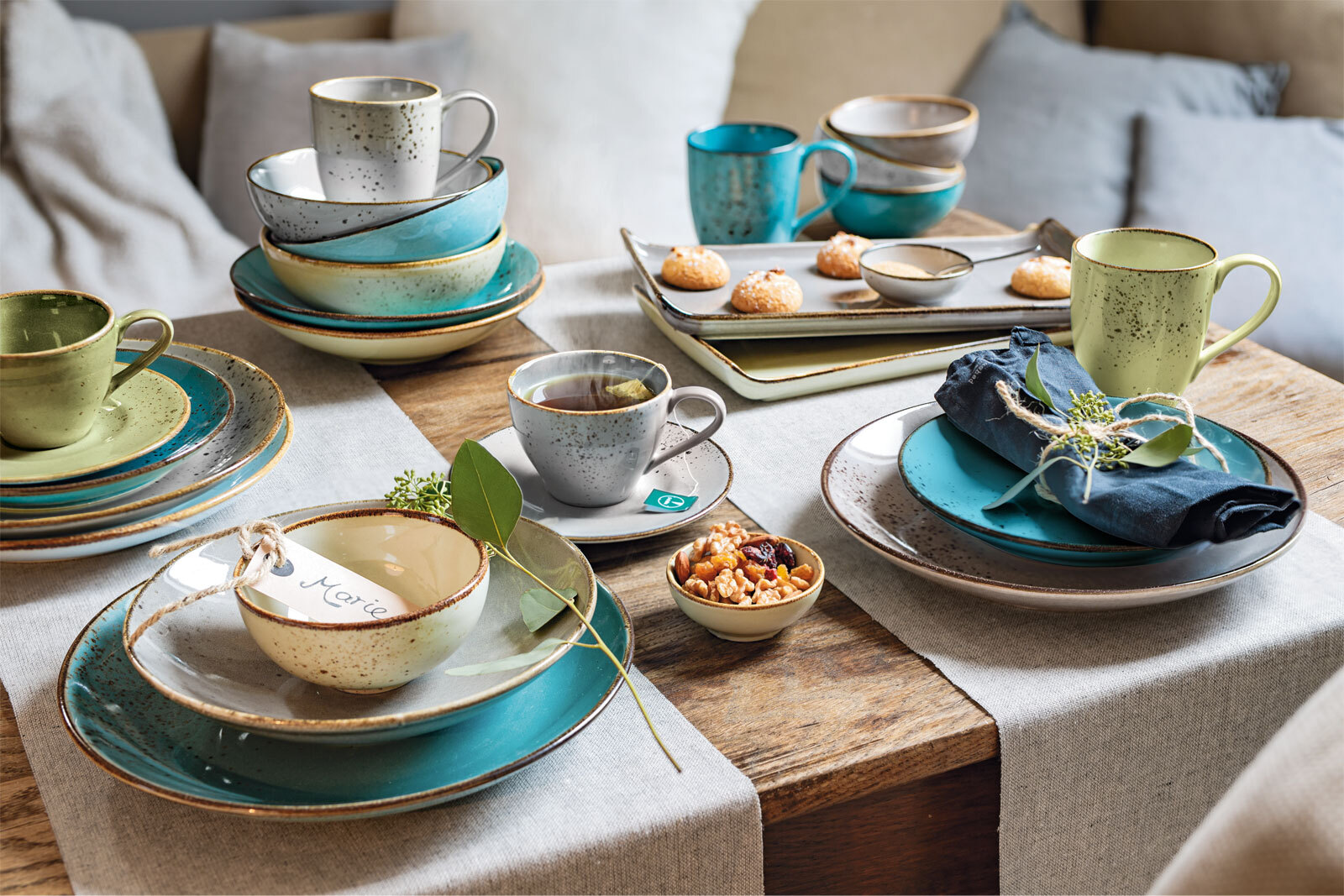 CreaTable Dipschale NATURE COLLECTION 6er Set hellblau