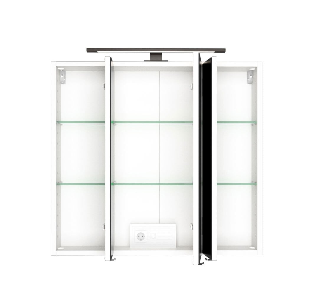 Spiegelschrank LUZERN 70 x 64 cm Weiß matt