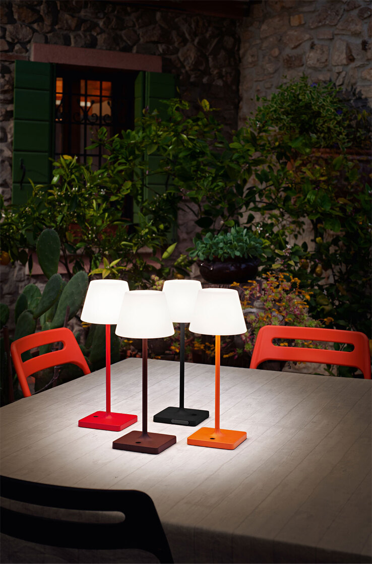 FABAS LUCE LED Akku Tischlampe ADAM dunkelgrau