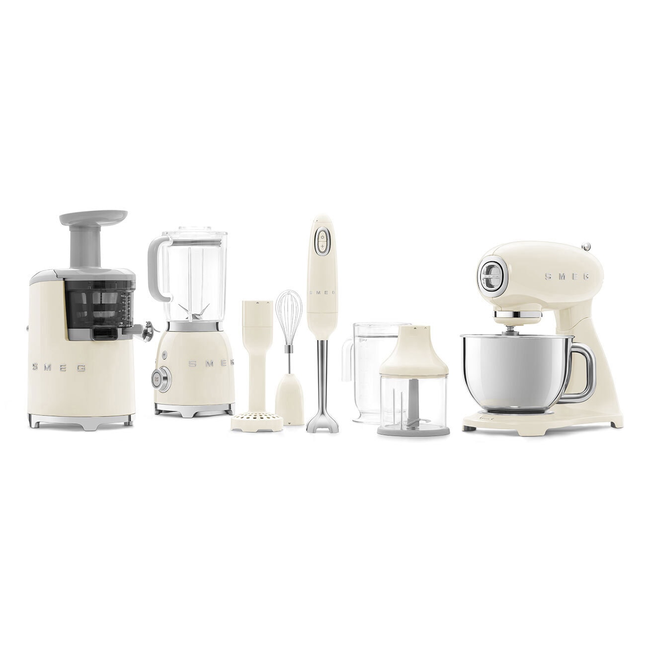 SMEG Küchenmaschine Full-Color Creme/ silberfarbig