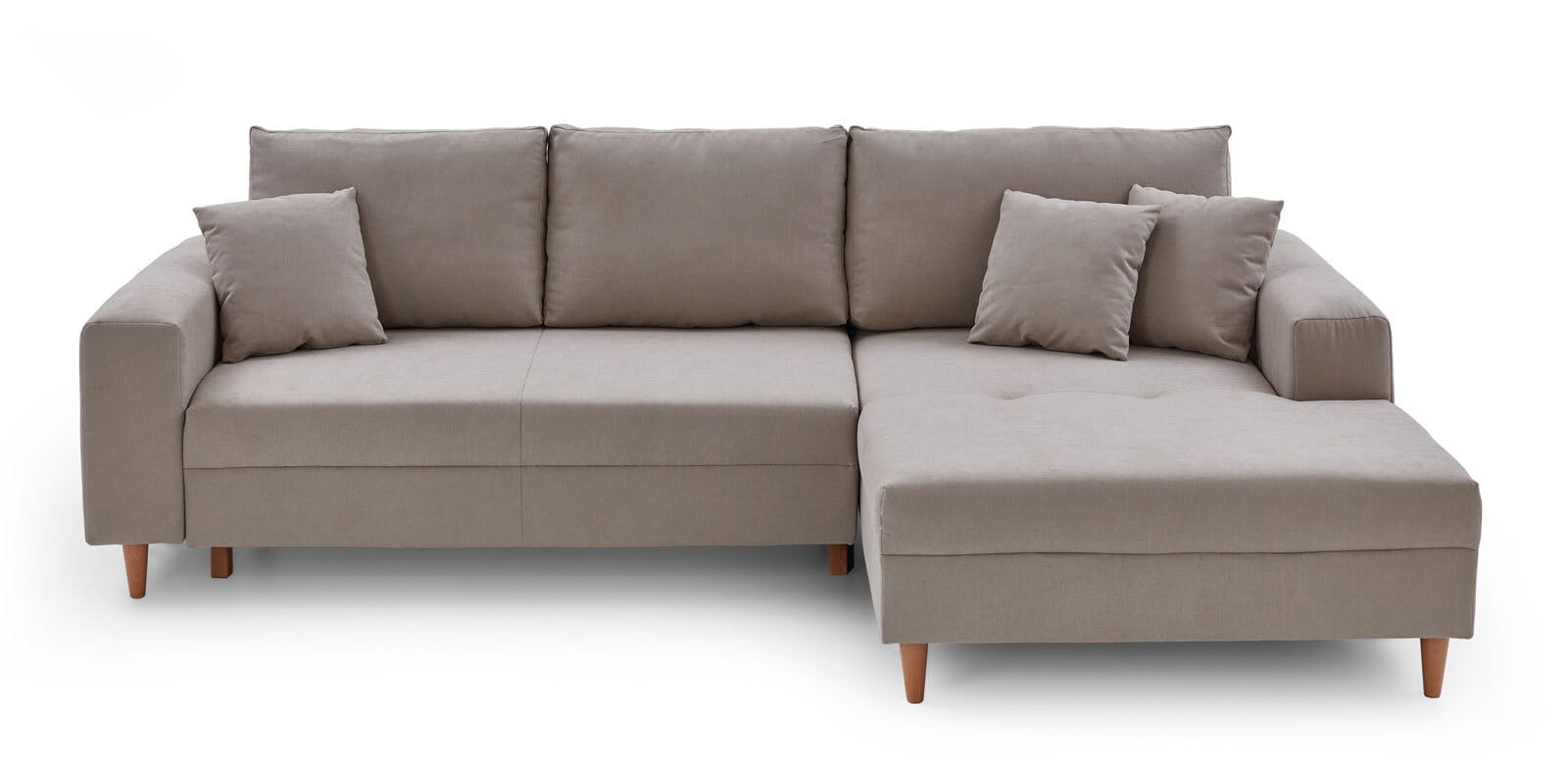 Ecksofa AGATHE Stoffbezug 275 x 173 cm beige