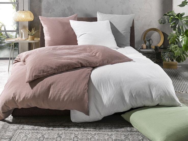 casaNOVA Musselin-Bettwäsche GRETA 135 x 200 cm mauve