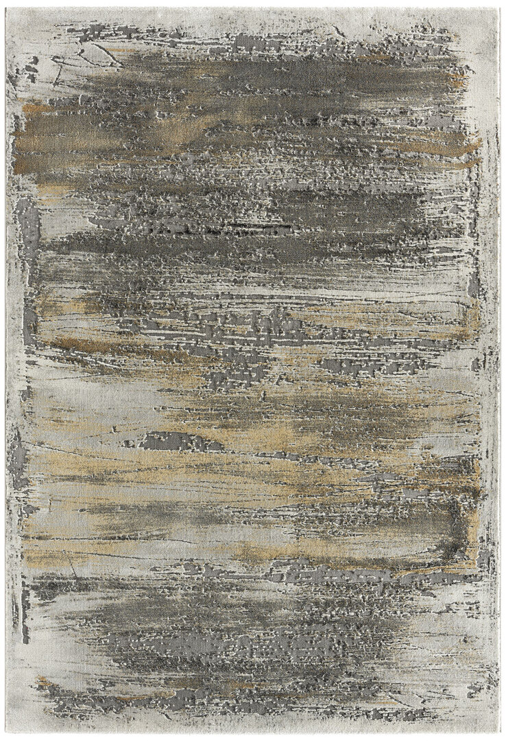 Webteppich MODENA 200 x 290 cm grau/gold