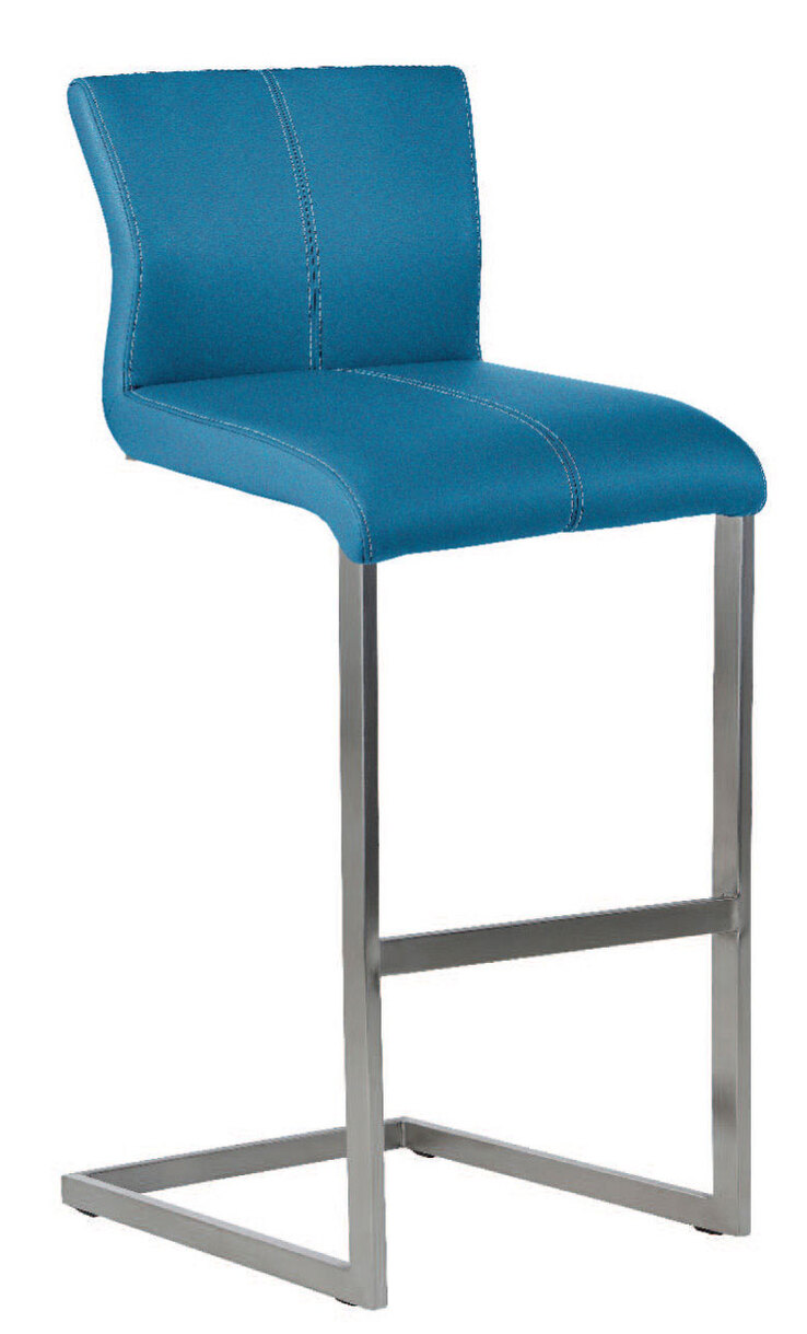 MONDO Barstuhl AMATI 2er Set Lederlook cyanblau