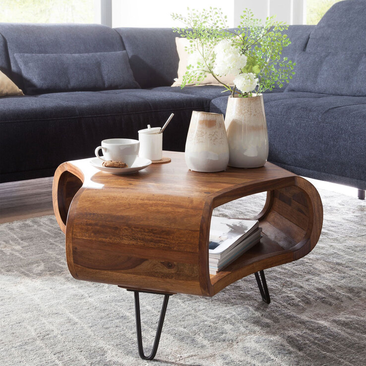 Couchtisch 55 x 55 cm braun