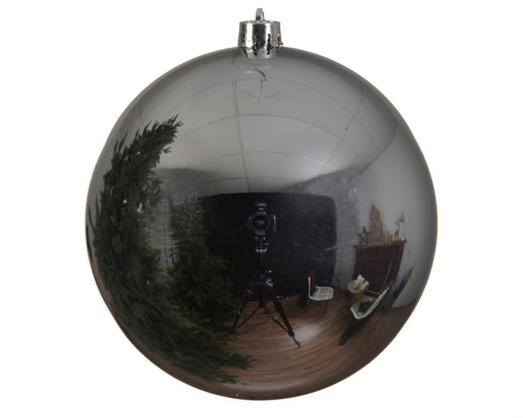 Weihnachtskugel GLANZ XL 20 cm silberfarbig