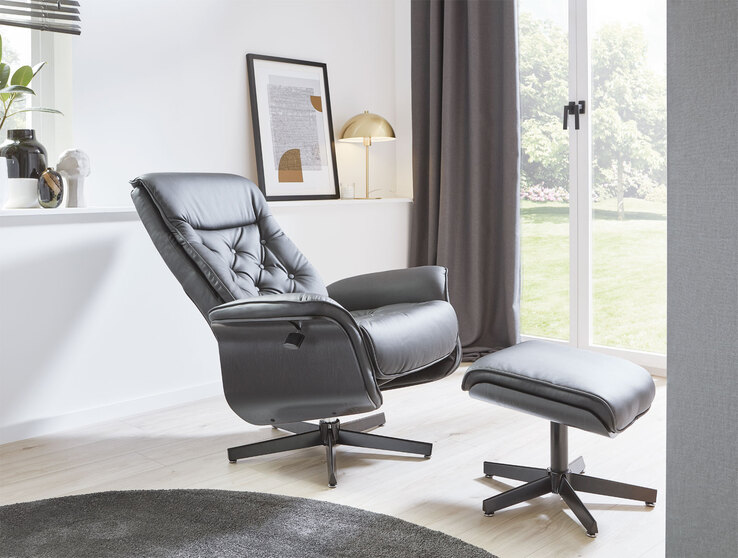 CASAVANTI Relaxsessel Set 2-teilig Birke schwarz /schwarz