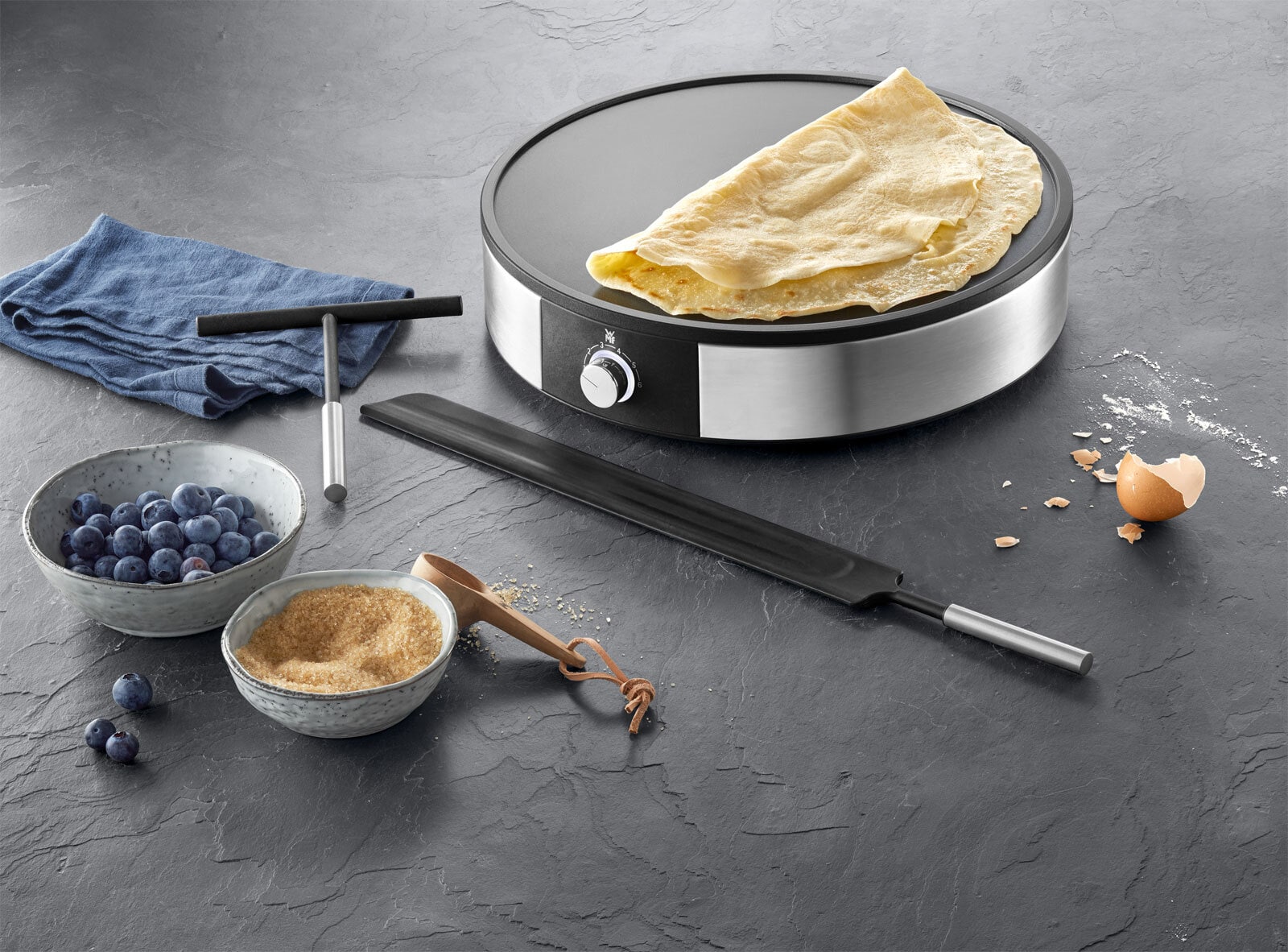 WMF Crêpes-Pfanne LONO 3-teilig silberfarbig Cromargan®