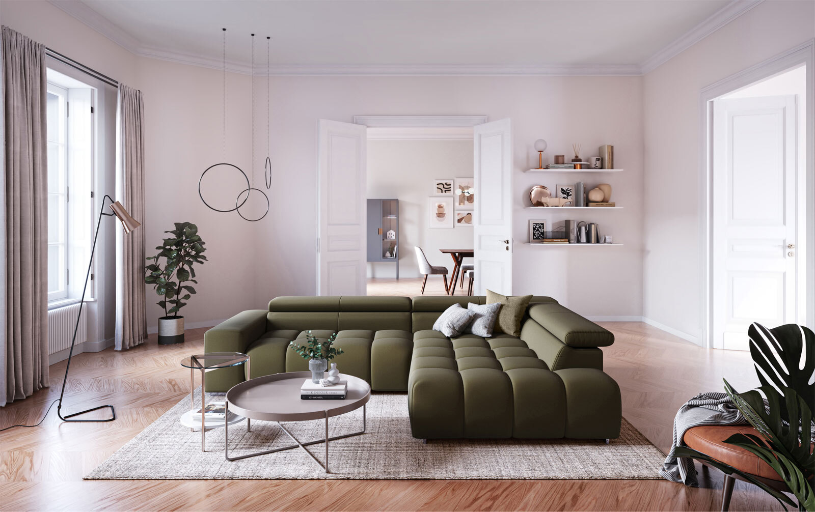 vito Ecksofa ORION 3-REC olive