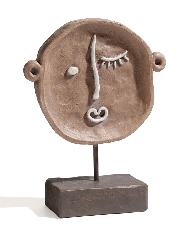 casaNOVA Deko Objekt Gesicht 39 cm braun