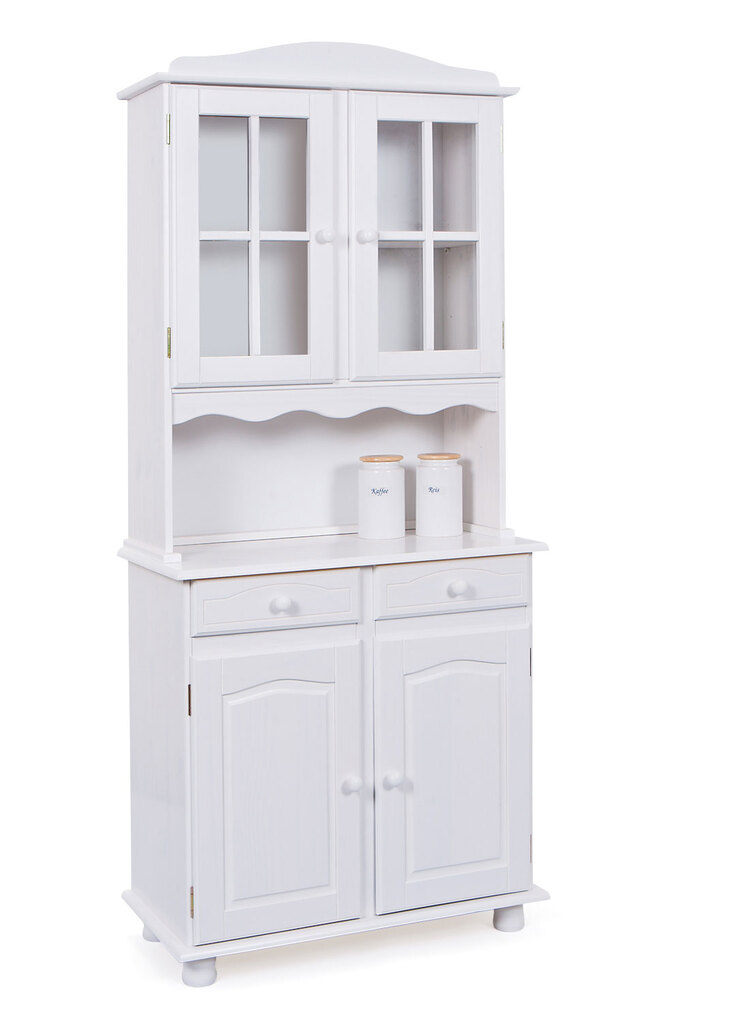 Buffet ADRIAN 88x198x43 cm Massivholz Kiefer weiß