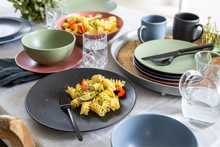 CreaTable Dessertteller SOFT TOUCH 6er Set schwarz matt