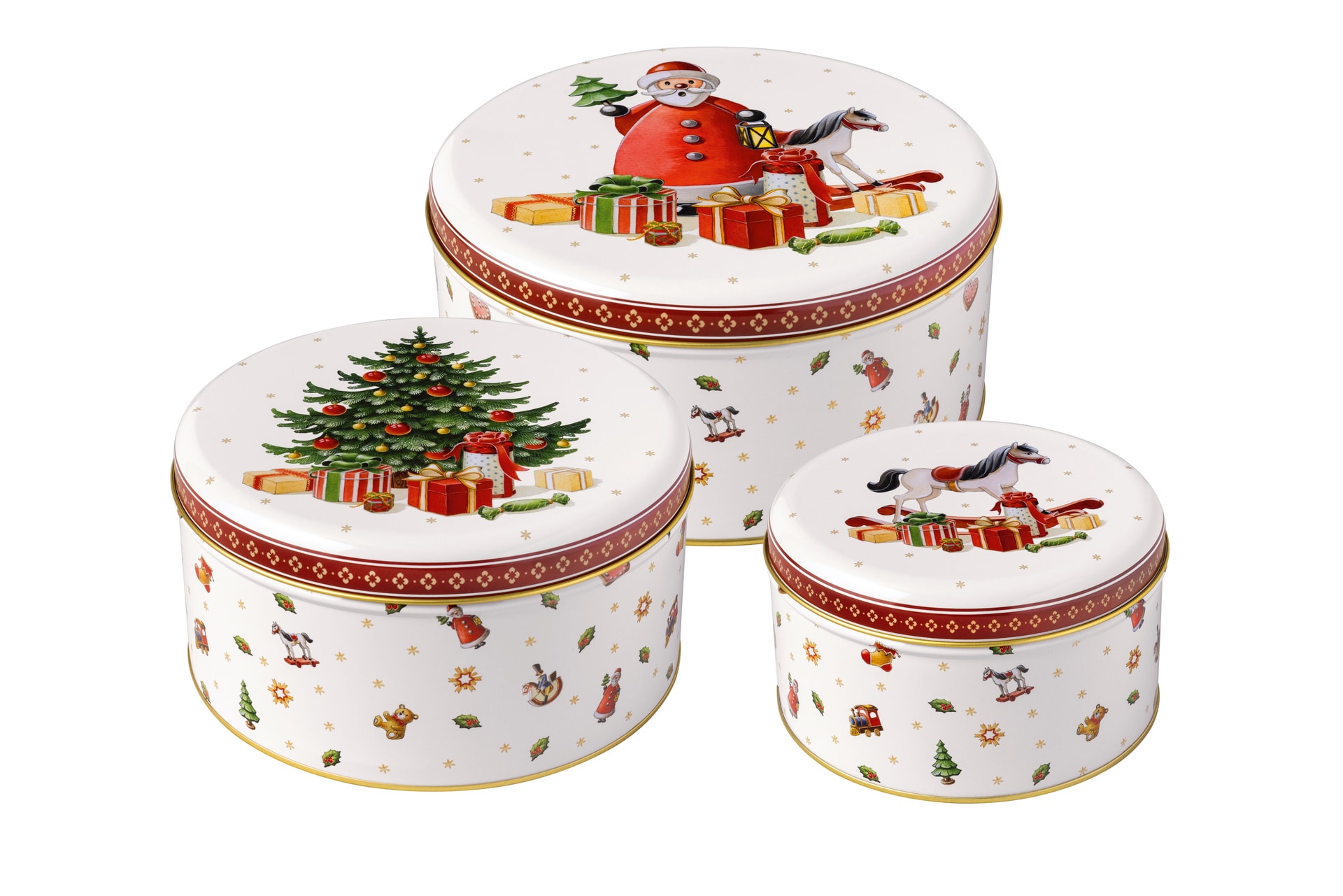 Villeroy & Boch Weihnachten Keksdosen 3tlg, Set WINTER COLLAGE ACCESSOIRES 