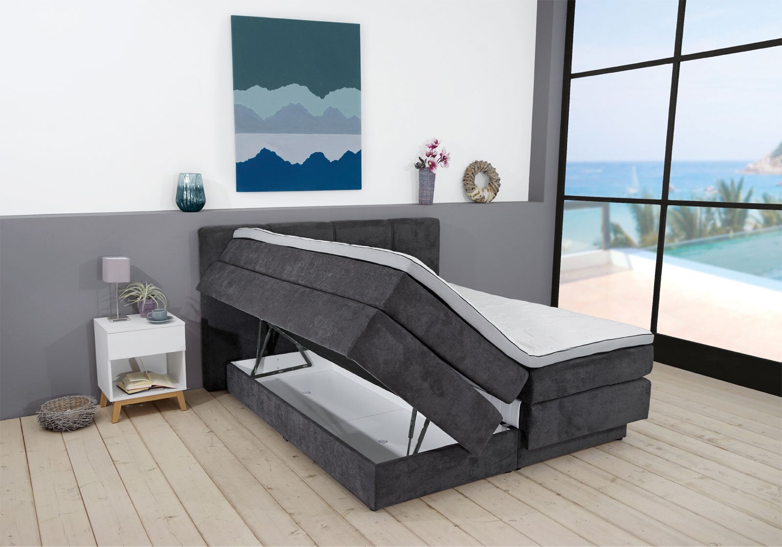 Boxspringbett PORTAGE 180 x 200 cm anthrazit