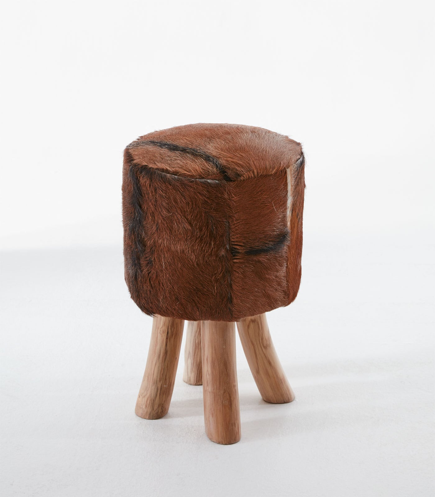 Hocker Teakholz/ Ziegenfell 