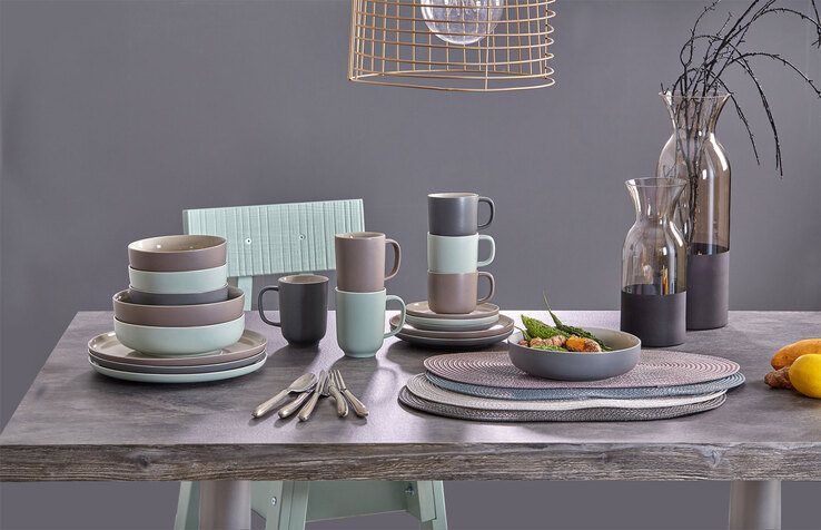 Ritzenhoff & Breker Dessertteller JASPER 6er Set grau/ weiß