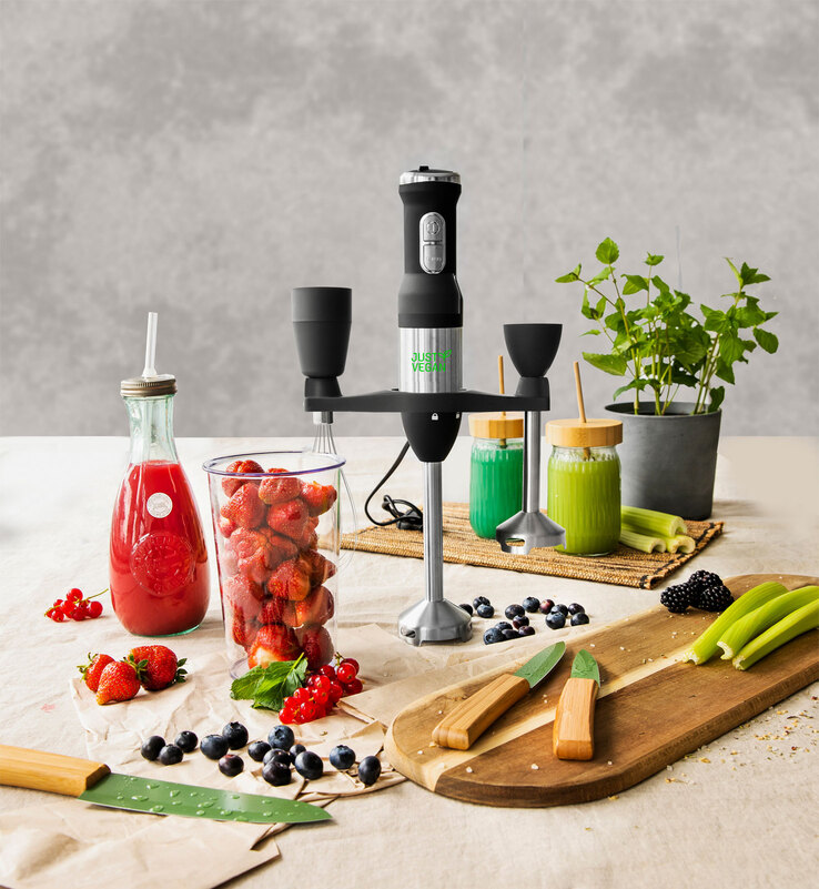 JUST VEGAN Stabmixer CERA 6-teilig schwarz