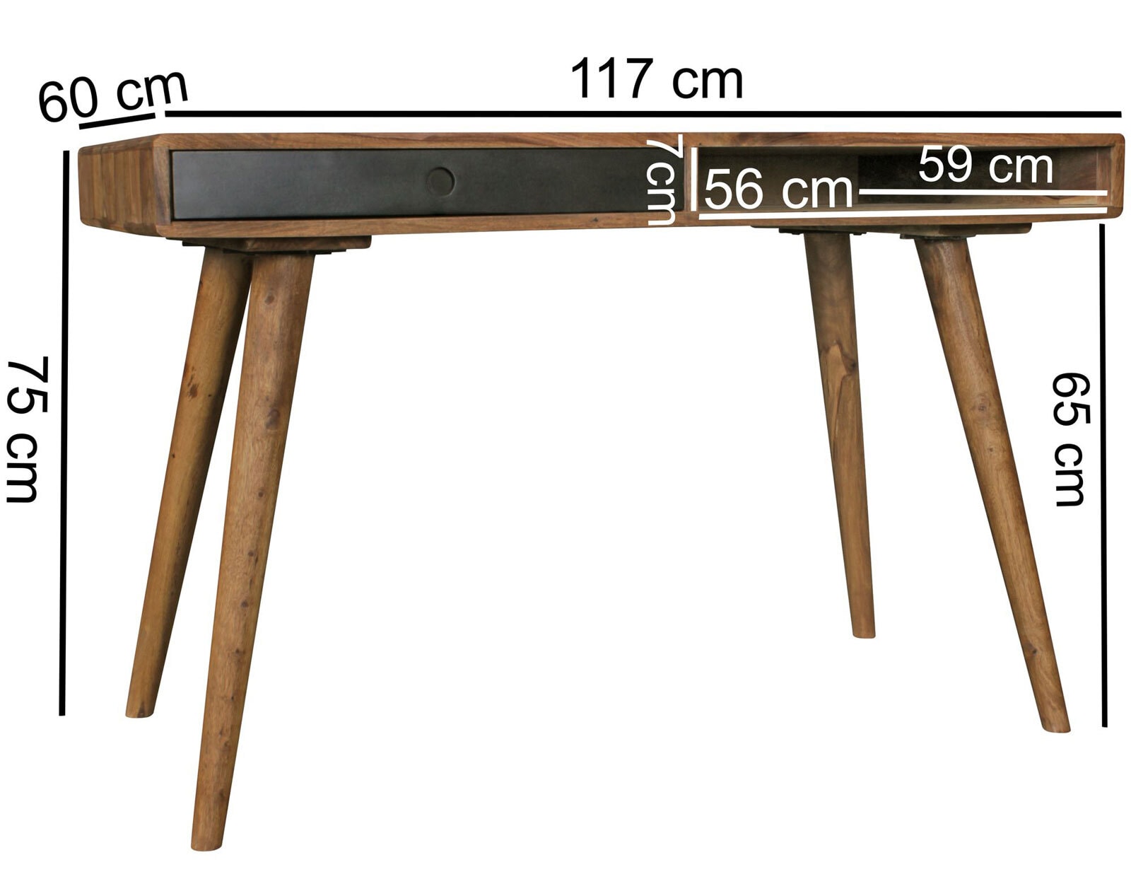 CASAVANTI Schreibtisch REPA 117 x 60 cm inklusive 1 Schubkasten