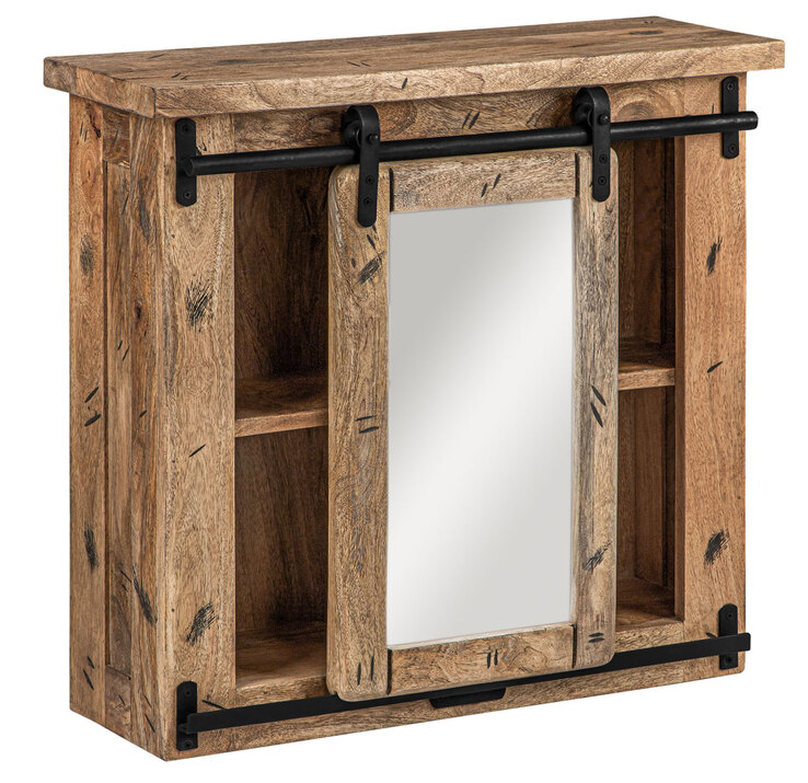 Spiegelschrank DICKENSON 68 x 64 cm Mango massiv