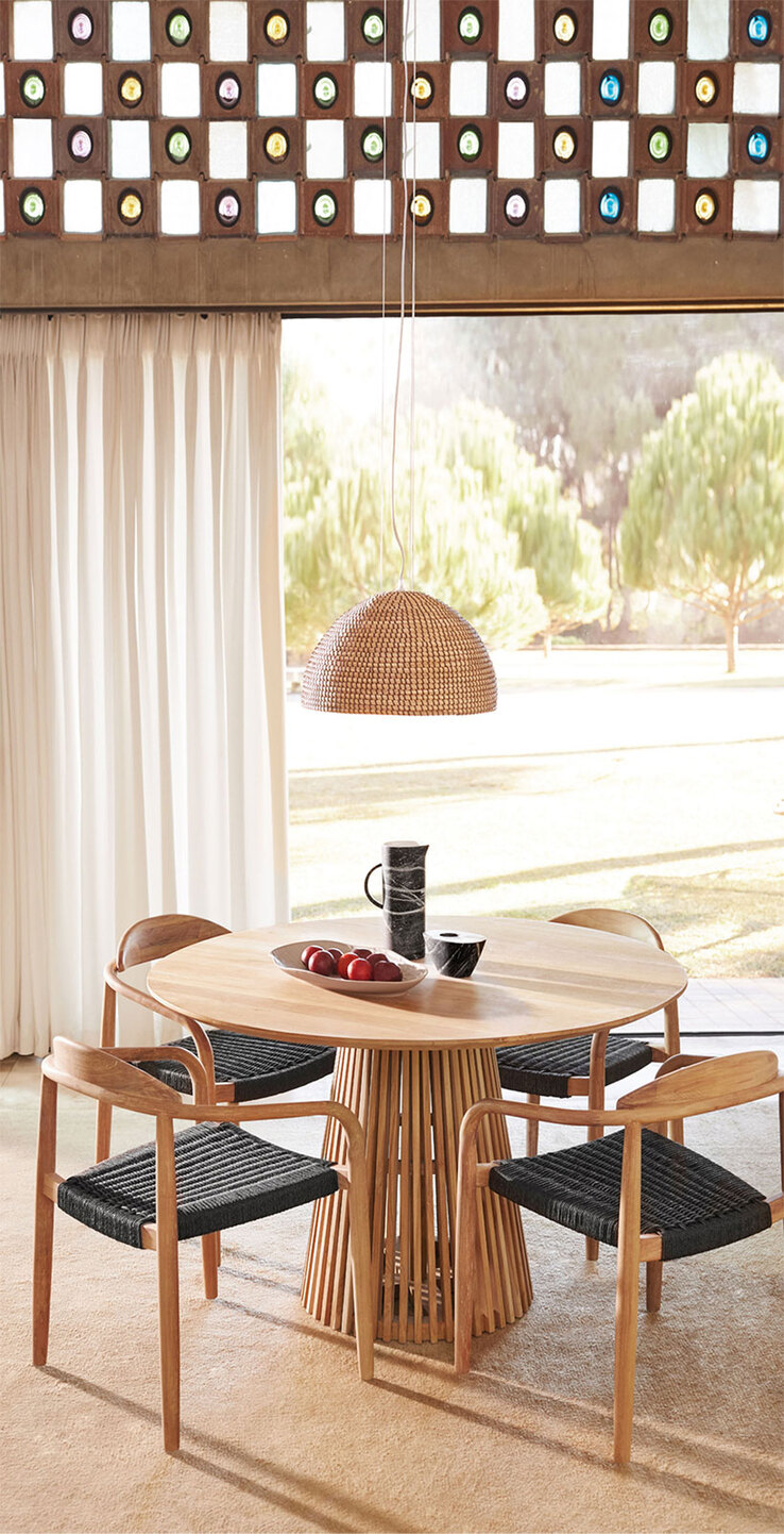 Kave Home Stapelstuhl Garten NINA 4er Set braun /schwarz