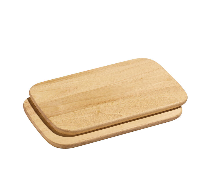 ZASSENHAUS Schneide-/ Frühstücksbrett 2er Set 26 x 17 cm Gummibaumholz
