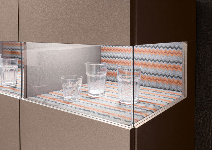 Vitrine SIENA 93 cm NB braun /Ethnomuster