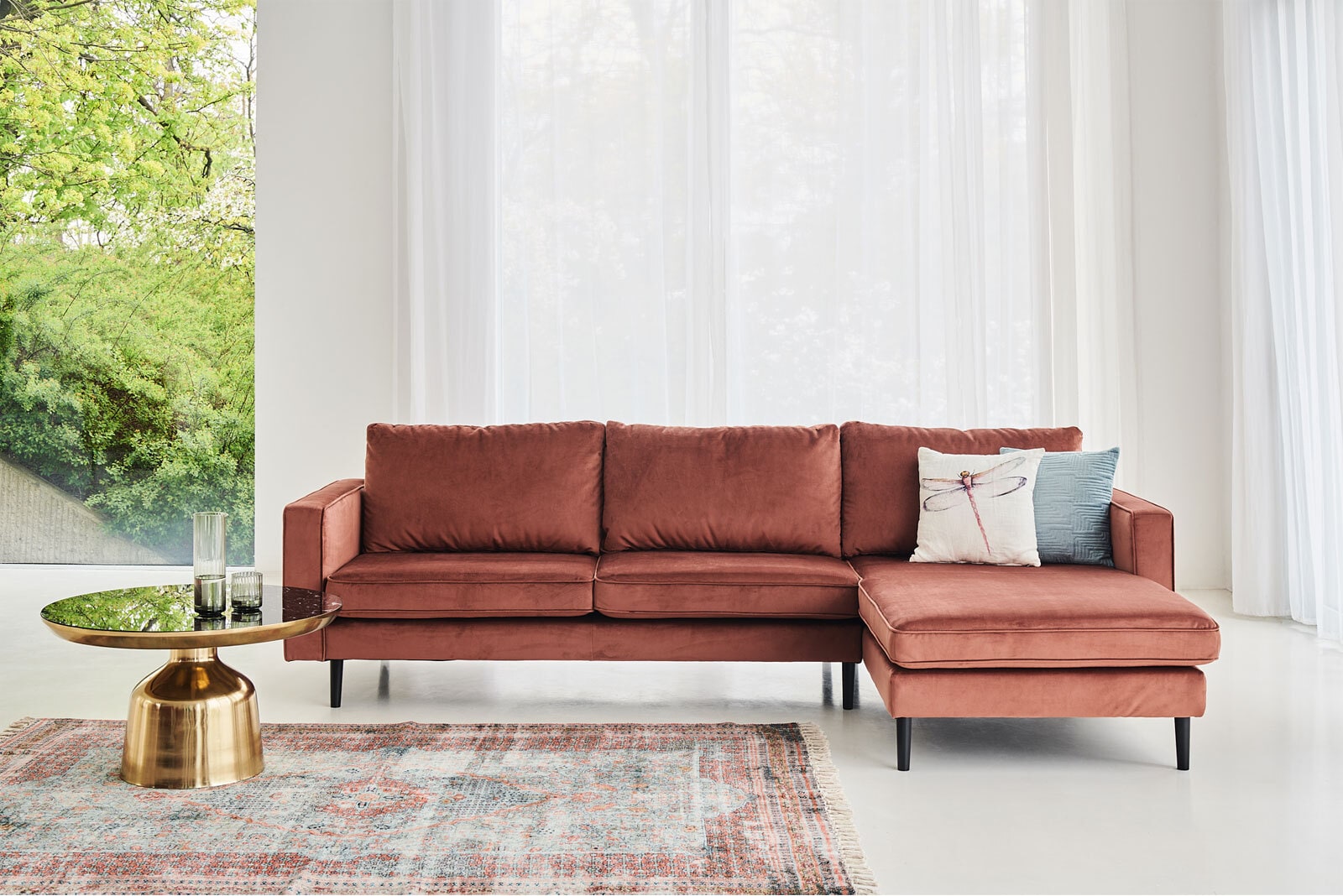 Couchtisch GAJETTA 80 x 45 cm rund goldfarbig