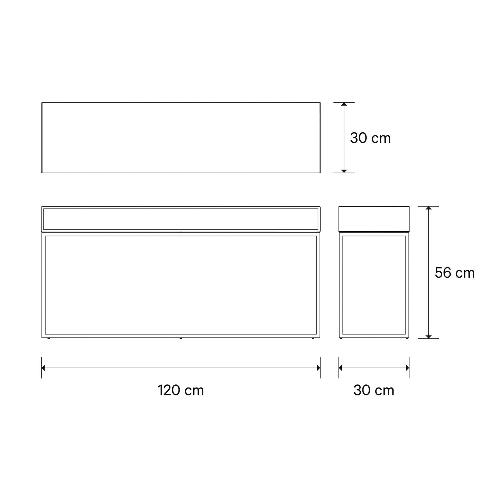 JOOP! Regal CUBE 120 x 56 cm silberfarbig / Glas Optiwhite