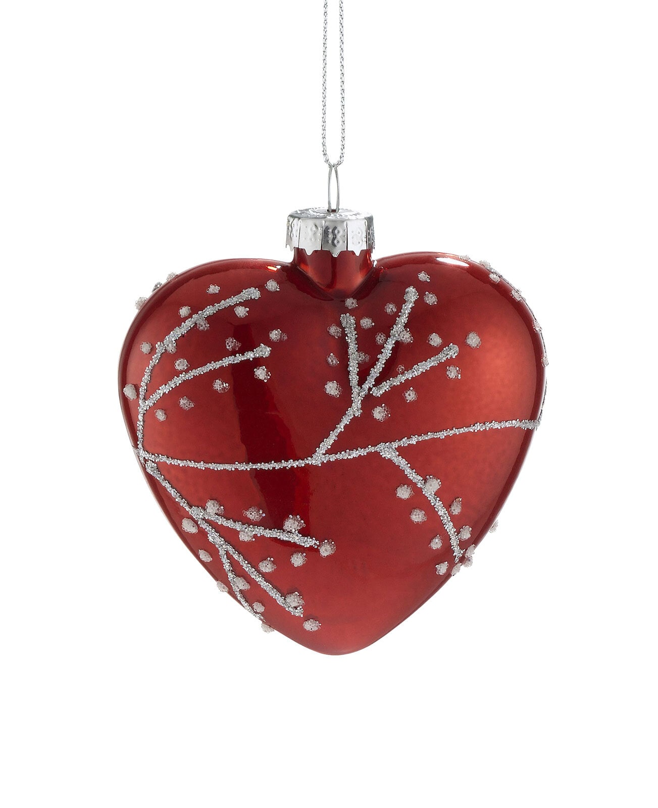 casaNOVA Weihnachtsbaumschmuck Herz NORDISCHER WINTER 8 cm rot /weiß