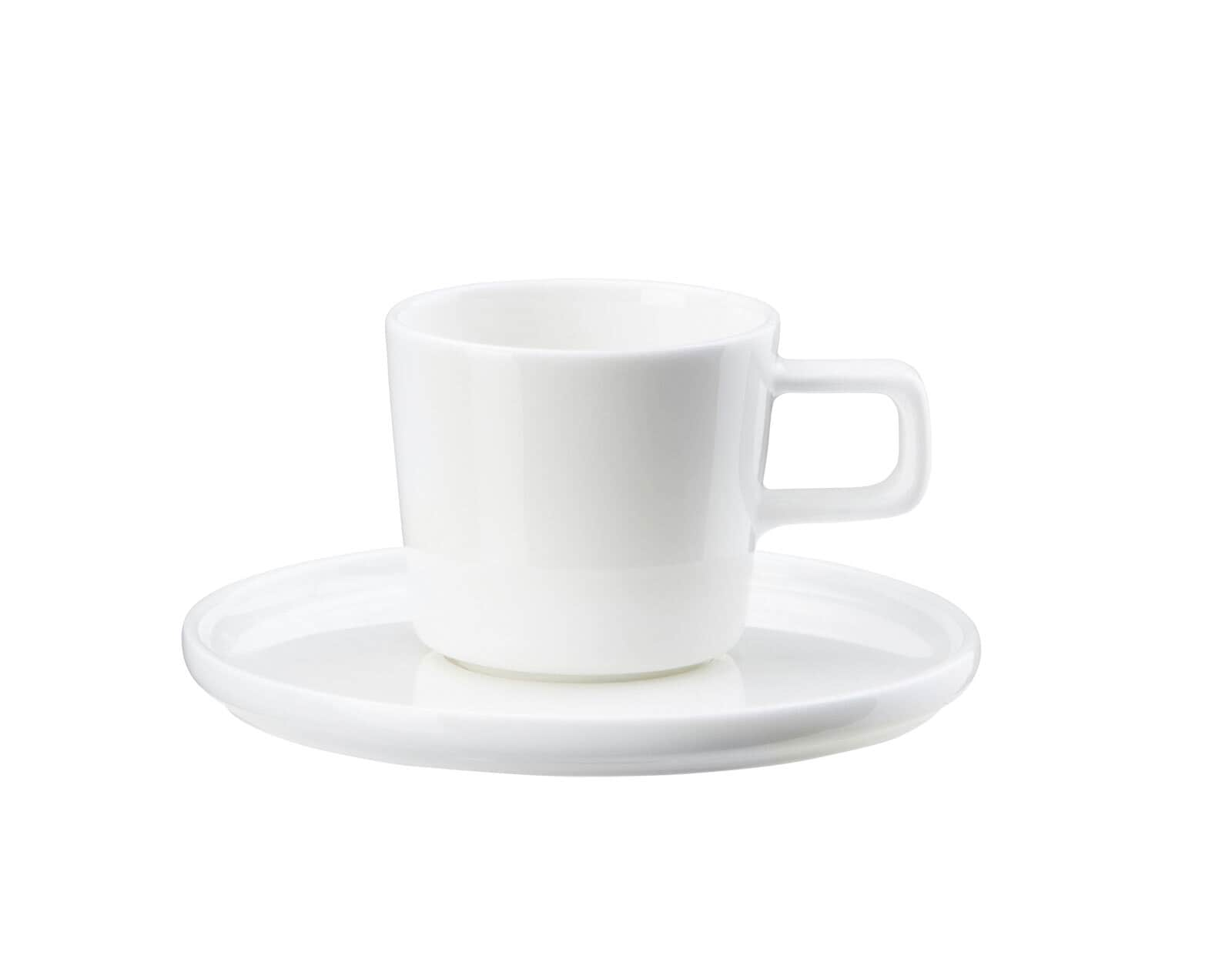 ASA Kaffeetasse OCO mit Untertasse 6er Set Weiß Keramik