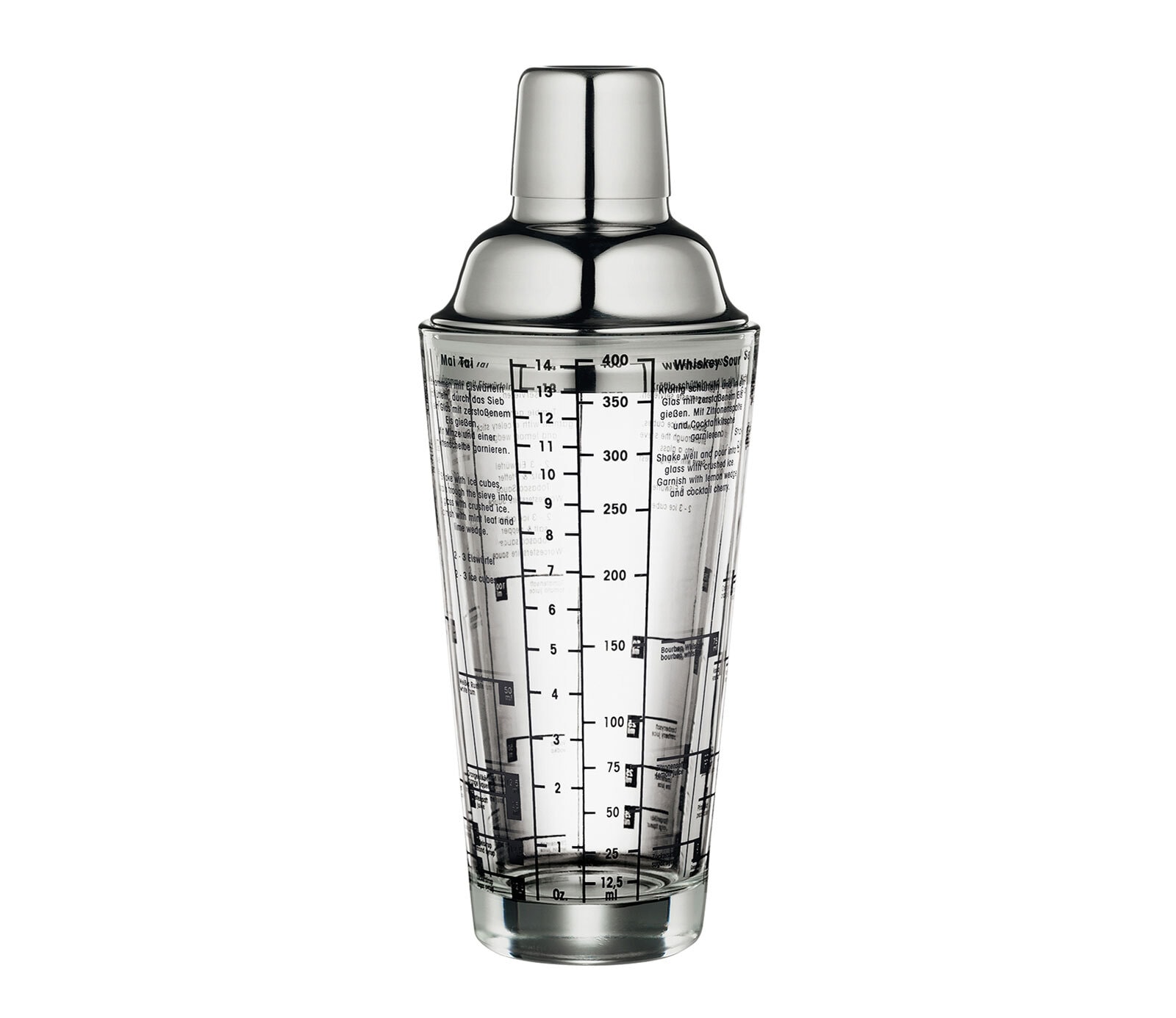 cilio Cocktailshaker 400 ml Glas/ Edelstahl