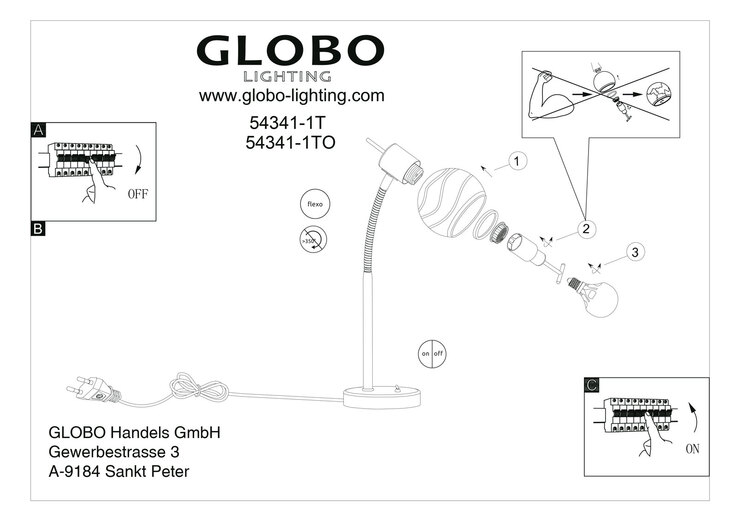 GLOBO LED Retrofit Tischlampe ELLIOTT 34 cm nickelfarbig