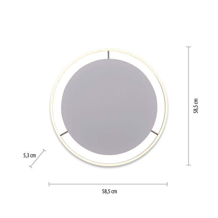 JUST LIGHT LED Deckenlampe RITUS 58 cm alufarbig
