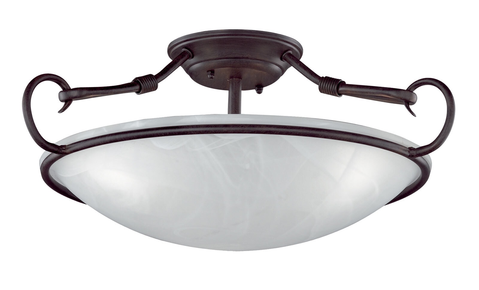 FISCHER & HONSEL Retrofit Deckenlampe COMO 3-flg Metall rostfarbig /Glas alabaster