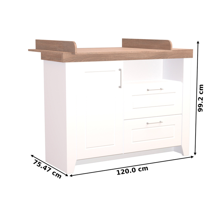 Wickelkommode 120 x 98 cm NB canadianwhite