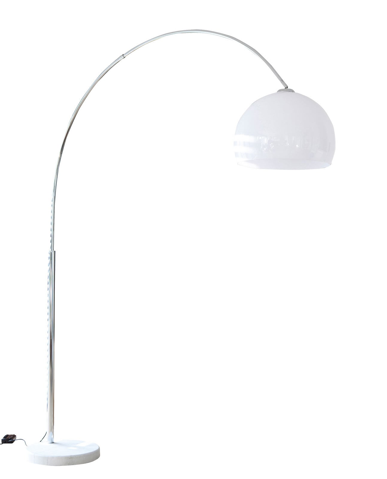 Retrofit Bogenlampe chromfarbig /weiß /Marmor weiß