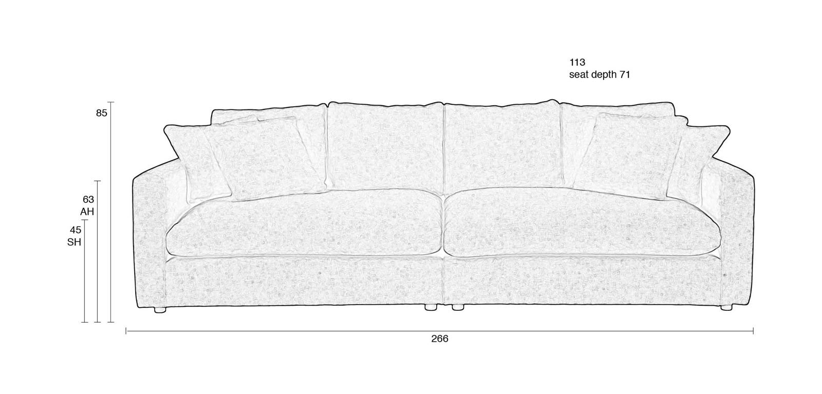 Sofa 3-Sitzer SENSE espresso