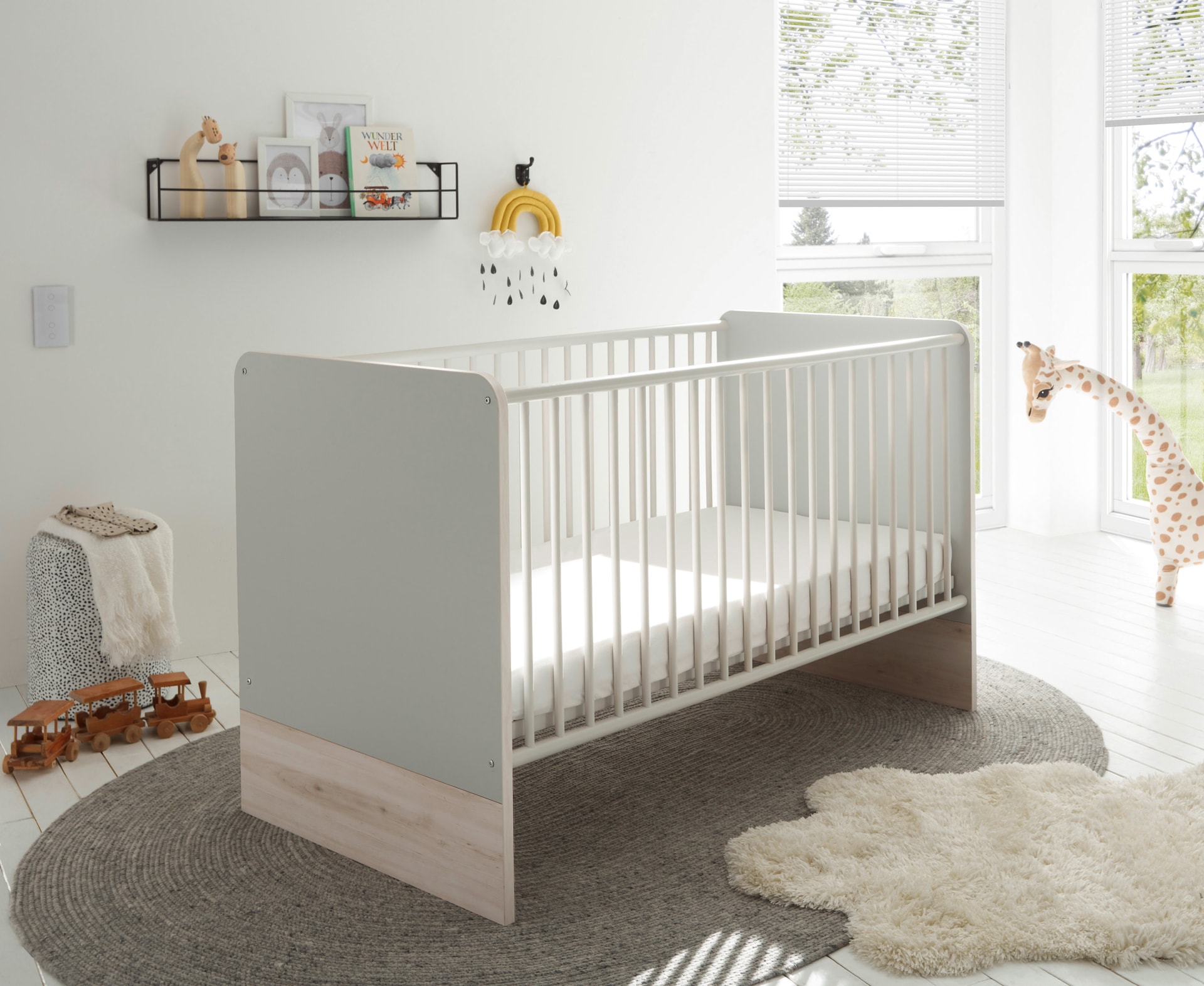 Babybett FIEN grau/ braun