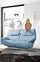 MONDO 2-Sitzer Sofa MALU Lederbezug Sky ca. 160 x 105 x 92 cm 
